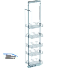 VS TAL Larder 7 Hochschrankauszug Set Saphir KB 400 mm Silber