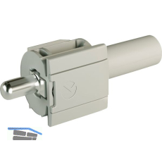 Steckbodentr�ger Kintai, Bohr � 5 mm, Stahl vernickelt/Kunststoff grau