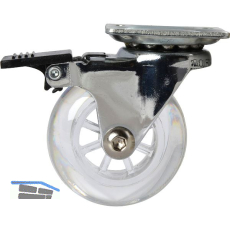 Lenkrolle Gummi transparent Feststeller 50 mm 30 kg