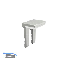 Oberteil zu Glasbodentr�ger KUBIC mit Gummiauflage transparent, Zamak vernickelt