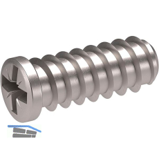 Befestigungsschraube - Euroschraube 6 x 10.5 mm, Stahl vernickelt, VPE 100 ST