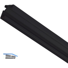 LED-Profil zu Griffmulde Aktor L-Profil, 5000mm, Aluminium schwarz matt eloxiert