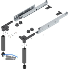 BLUM Sockelbeschlag SPACE STEP Set, NL 460 mm, Kunststoff/Stahl oriongrau matt