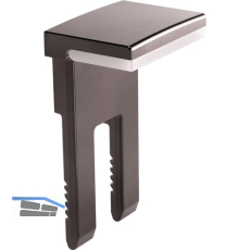 Oberteil zu Glasbodentr�ger KUBIC mit Gummiauflage transp., Zamak vern. schwarz