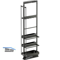 VS TAL Larder 5 Flex Hochschranksauszug Essentio Iron KB 300 mm Lava