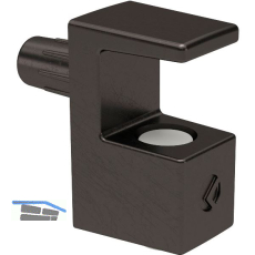 Glasbodentr�ger GRACE zum Stecken, 5-6 mm Glas, Zamak vernickelt schwarz