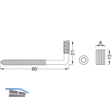 Schraubhaken Regalaufh�nger Trabant, Tragkraft 25 kg, Stahl vernickelt