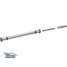 GRIMME Glastablartr�ger Verona-Mauermontage 200 x �12 mm, Stahl verchromt matt