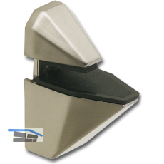 Glastablar-Klemmtr�ger Eckig, Glasst�rke 3-15 mm, Zinkdruckguss Edelstahl Effekt