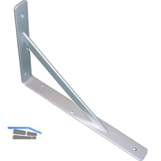 Konsole Schwerlast - Steg,H�he 395 mm,Tiefe 255 mm,Stahl wei�-aluminium lackiert