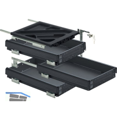 HETTICH Systema Top 2000 Container-Set Silent System, Teilauszug, ET 730mm,schw.