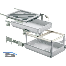 HETTICH Systema Top 2000 Container-Set Sil Sys, Teil-/�berauszug, ET 730, alu