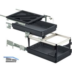 HETTICH Systema Top 2000 Container-Set Sil Sys, Teil-/�berauszug, ET 530,schw.