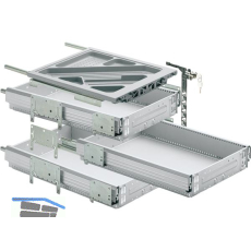 HETTICH Systema Top 2000 Container-Set Sil Sys, Vollauszug, ET 730, alu