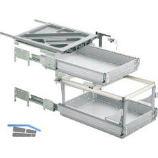 HETTICH Systema Top 2000 Container-Set Sil Sys,Voll-/�berauszug,ET 530,alu