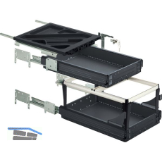 HETTICH Systema Top 2000 Container-Set Sil Sys,Voll-/�berauszug,ET 730,schw.