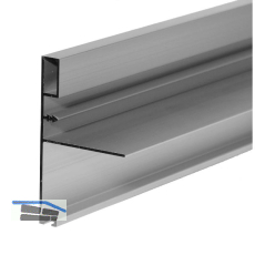 CINETTO Griffleiste zum Einnuten breit, 2600 mm, Aluminium silber eloxiert