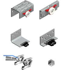 CINETTO PS48 Beschlagset mit Stopper, HS28 mm, 3 fl�gelig