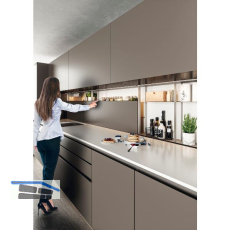 CINETTO PS70 Vertikal Schiebesystem, Beschlagset 1800 mm, Aluminium grau