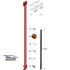 CINETTO PS66 Small Holz-Befestigungsset 2100-2400 mm links