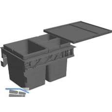 NINKA Abfalltrennsystem Set eins2sechs KB 450 mm dunkelgrau
