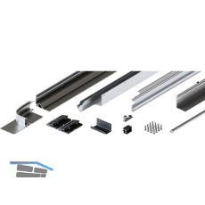 HAWA Folding Concepta III Schienen-Set 2-trg. links, Alu eloxiert