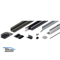 HAWA Folding Concepta III Schienen-Set 2-trg. rechts, Alu eloxiert