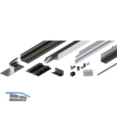 HAWA Folding Concepta III Schienen-Set 3-trg. links, Alu eloxiert