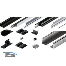 HAWA Folding Concepta III Schienen-Set 4-trg., Alu schwarz eloxiert