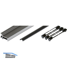 HAWA Folding Concepta III 20 Holm-Set, T�rh�he 1200 - 2200 mm, Alu schwarz elox.