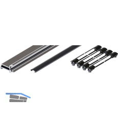 HAWA Folding Concepta III 25 Holm-Set, T�rh�he 1900 - 2700 mm, Alu schwarz elox.