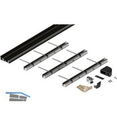 HAWA Folding Concepta III Bodenprofil-Set 3-trg., Alu schwarz eloxiert