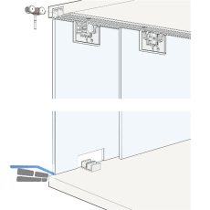 HAWA Clipo 16 GK IS Beschl�gegarnitur Innenfront geklebt, 2 t�rig
