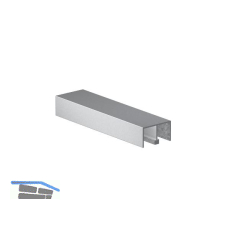 VITRIS Doppel - F�hrungsprofil beflockt auf Ma�, Aluminium natur eloxiert