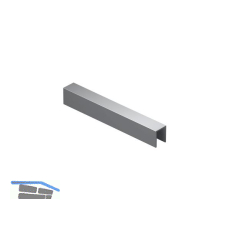 VITRIS Einbahn - F�hrungsprofil beflockt auf Ma�, Aluminium natur eloxiert