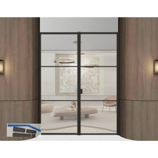 ARLU DIVINA� Festverglasung mit Dreht�r rechts 2600 x 2000 mm, schwarz