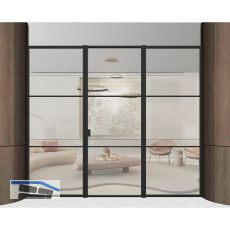 ARLU DIVINA� Festverglasung mit Dreht�r mittig 2600 x 3000 mm, schwarz