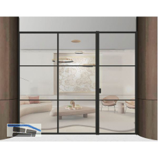 ARLU DIVINA� Festverglasung mit Dreht�r rechts 2600 x 3000 mm, schwarz
