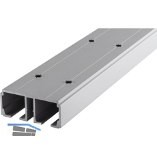 HAWA DIVIDO 100 Doppellaufschiene gelocht 2500 mm, Aluminium eloxiert