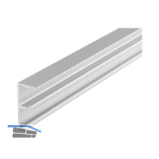 HAWA Combino 20/35 H FS Doppellaufschiene gelocht 2500 mm, Aluminium eloxiert