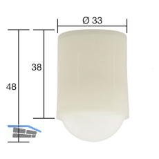 Kugelrolle 3 � 33 mm, Tiefe 38 mm, Kunststoff wei�