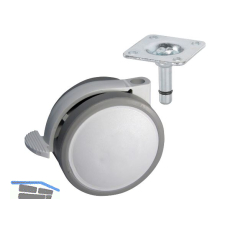 D�RNER + HELMER Doppel-Lenkrolle Design Top 62 mm 40 kg Feststeller