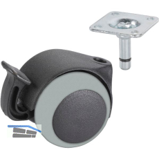 D�RNER + HELMER Doppel-Lenkrolle Two 50 mm 40 kg Platte Feststeller