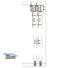 HAWA Combino 65 H IS Schiebet�rbeschlag Innenfront, 3-t�rig