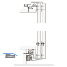 HAWA Combino 65 H FS Beschl�gegarnitur 1400 x 2600, 2 t�rig untenlaufend