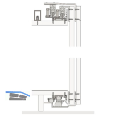 HAWA Combino 65 H FS Beschl�gegarnitur 1400 x 2600, 3 t�rig obenlaufend