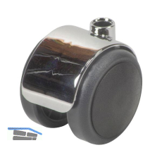 Doppel-Lenkrolle Duo Kunststoff weich 50 mm 50 kg schwarz/Chrom-Optik