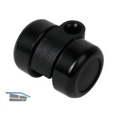 Doppel-Lenkrolle Mini hart Kunststoff schwarz 36 mm 50 kg