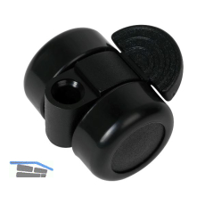 Doppel-Lenkrolle Mini hart Kunststoff schwarz Feststeller 36 mm 50 kg