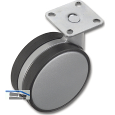 Lenkrolle Disky 2 80 kg silberfarbig